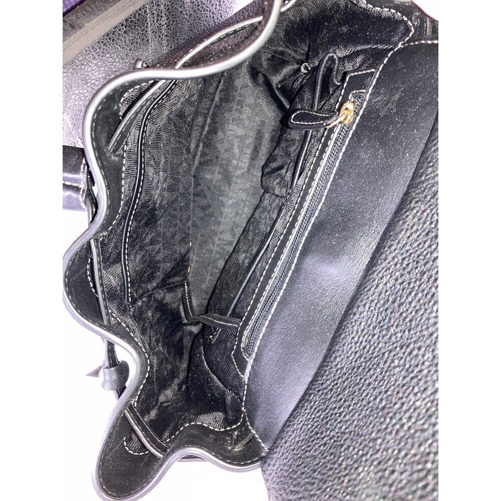MICHAEL KORS, MEDIUM BLACK PEBBLED LEATHER BACKPACK - Picture 10 of 16